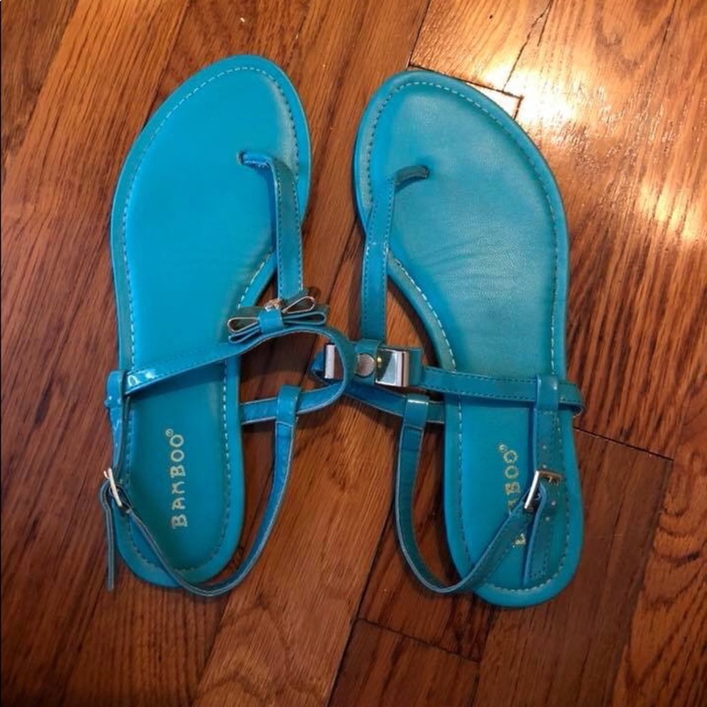 Teal Bamboo Sandals